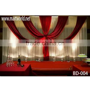 Hot Sale Curtain Fabric Wedding Stage Decoration,wedding Backdrop for Wedding&party Decoration(BD-004) thumbnail-1