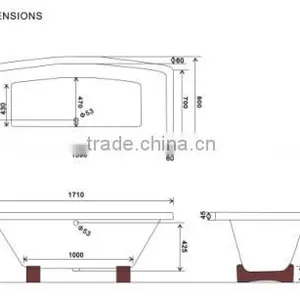 Rectangular Freestanding Cast Iron Bathtub With Wooden Cradle thumbnail-6