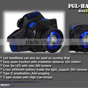 Zoom Function Rechargeable 3w Xpe Led Running Headlamp Quality Choice thumbnail-2