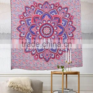 Indian Mandala Tapestry Wall Hanging Cotton Bedspread Wholesale Hippie Tapestries Boho Picnic Throw Bohemian Beach Blanket thumbnail-1