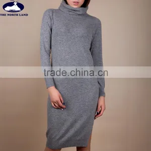 Ladies' Turtle Neck Long Pullover With Slit On Side CSW15112603L thumbnail-1