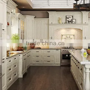 Latest European Style Solid Wood Apartment Kitchen Cabinet Units thumbnail-4