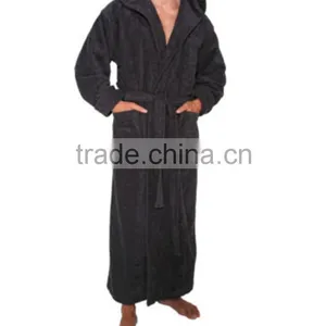 Wholesale Warm Winter Mens Turkish Cotton Terry Spa Robe With Hood thumbnail-2