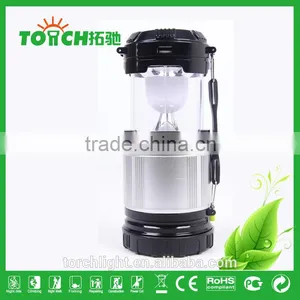 2 in 1 High Power Lantern Light&LED Flashlight Solar Rechargeable Camping Lamp Black Silver Portable Camp Light Outdoor Lighting thumbnail-1