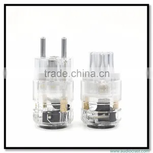 OEM/ODM Rhodium Plated Clear Audio Grade EU Male Power Plug+ IEC Female Plug Connector For Audio thumbnail-2