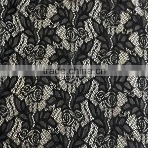 TH-8881 Newest Strech Nylon Lace Fabric Small Leaf Flower Design With Shiny thumbnail-3