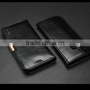 Real Cow Leather Magnetic Flip Wallet Case for HTC ONE M9 thumbnail-4