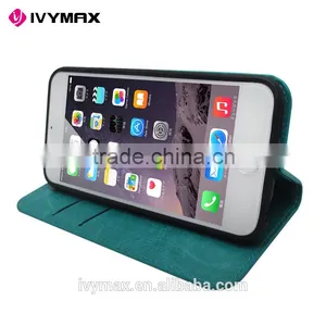 Guangzhou Manufacturer Slim Dual Color Leather Flip Cover Wallet Case for Apple Iphone 6 4.7 Inc With Credit Card Slot thumbnail-5