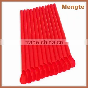 Red Newest Thick Bubble Tea Plastic Spoon Drinking Straw thumbnail-1