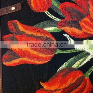 Artificial Silk Embroidery Flower Beach Bag thumbnail-1
