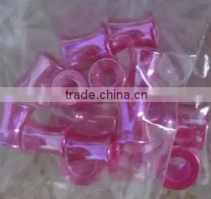 Hot Pink Pearl Flesh Tunnel thumbnail-1