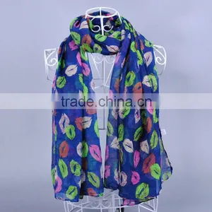 LIP Multicolor 100% Viscose Women Scarf Voile Scarves 180*90 Pashmina Muslim thumbnail-2