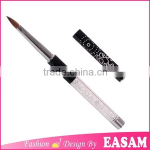 2016 Hotsale White Crystal Oval Acrylic Brush Kolinsky Hair Nail Brush Quality Choice thumbnail-1