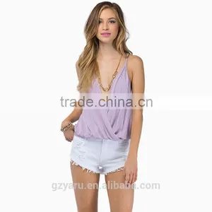 Inexpensive Plus Size Sexy Tank Top V Neck Chiffon Backless Vest for Women thumbnail-1
