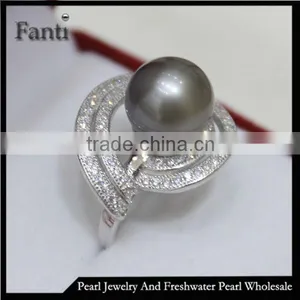 South Sea Pearl Price Natural Pearl Ring Real 925 Silver Ring thumbnail-1