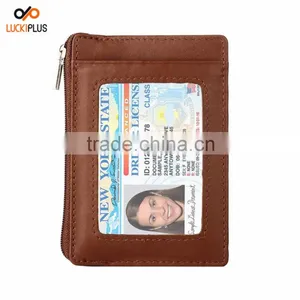 Luckiplus RFID Blocking Sleeves Front Pocket Leather Wallet for Women and Men, RFID Safe Protector Wine Red thumbnail-2
