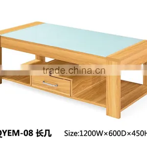 High Quality Wooden Tea Table With Glass Top thumbnail-1