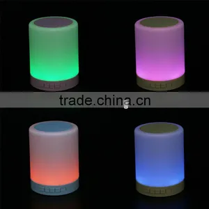 Touch Dimmable RGB Night Lamp Wireless Portable Bluetooth Speaker TF AUX Input thumbnail-2