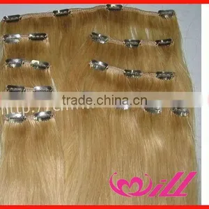 Hot Sale Pretty Gold 30 Inch Human Hair Extensions Clip in Human Hair Clip in Hair thumbnail-2