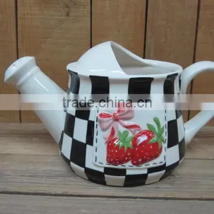 New Strawberry Emboss Ceramic Flower Water Pot thumbnail-1