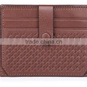 Factory OEM Super Slim Full Protect Snap Closure Lightweight Braided Leather Slim Bag thumbnail-4