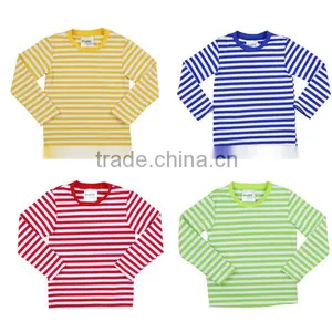 Wholesale 2016 Striped Color With Solid Color Trim Baby Kids Clothes Boys Long Sleeve Fall Shirts thumbnail-1