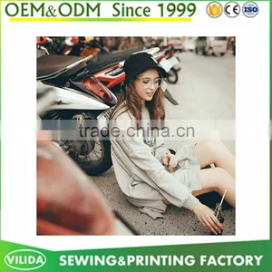 Factory in China OEM Custom Autumn Women Fashion 100% Cotton Long Hoodies Dress thumbnail-5
