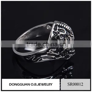 2016 Fashion New Style Skull Ring Wholesale Steel Jewelry Ring thumbnail-3