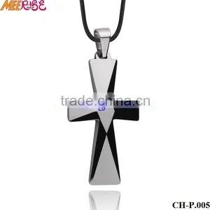 Faceted Tungsten Western Cross Pendant thumbnail-1