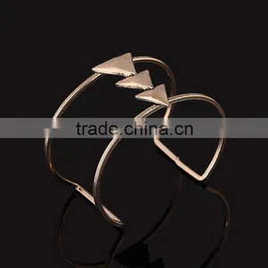 2016 New Gold Silver Triangle Alloy Wide Open Cuff Bangle Bracelet For Women Fashion Jewelry thumbnail-1