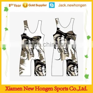Cheap Custom Printing Wrestling Singlet thumbnail-4