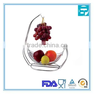 Stainless Steel Wire Fruit Tree Bowl With Banana Hanger thumbnail-1