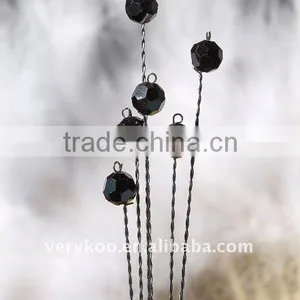 Jet Black Glass Crystal Florist Stems Wires FCK-11815 thumbnail-1