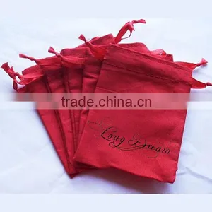 Cotton Jewelry Pouches With Blue Drawstring thumbnail-5