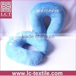 Supply Direct From Factory Micro Plush Removable Cover Custom Embroidery Travel Neck Pillow With Invisible Zipper(LCTP0102) thumbnail-4