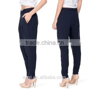 China Supplier Ltweight Plain Dyed Formal Wear Fashion Baggy Pants for Women thumbnail-6