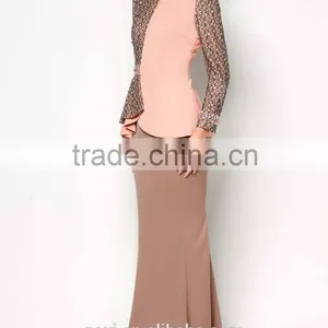 Fashion Design Beaded Printed Bodycon Wholesale Price Muslim Dress thumbnail-3