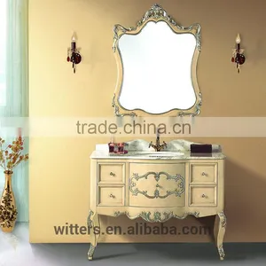 Discount Bathroom Vanity From Cheap Solid Wood Furniture in Silver Oak Wood WTS163 thumbnail-1