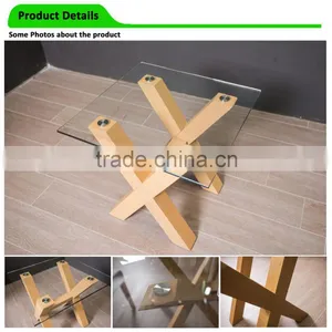 Modern Wooden Coffee Table Set With 8mm Tempered Glass thumbnail-4