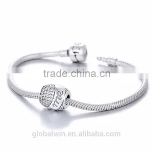 Wholesale Engravable "Marry Me" Custom Wedding Charms Bali Pave Crystal Vintave Thailand Solid Sterling Charms Bead thumbnail-1