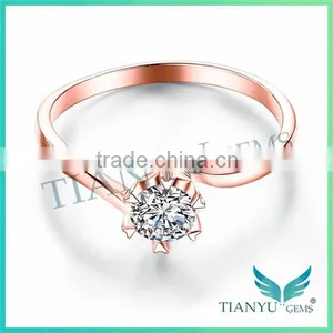 Fashion 18k Gold Wedding Rings VVS1 E-F 1Carat Moissanite Diamond Rings for Women thumbnail-2