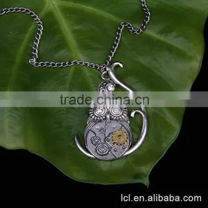 High Quality Owl Pendant Necklace, Low Price Steampunk Owl Necklace thumbnail-1