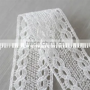Factory Wholesale High Quality White 3cm Polyester Yarn Lace for Sale thumbnail-4