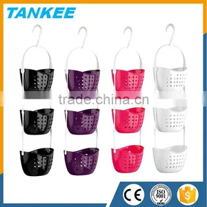 3 Basket Plastic Shelf Organizer Bathroom Kitchen Storage Rack Holder thumbnail-1