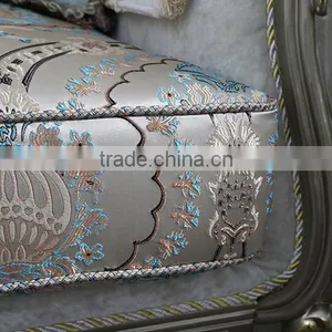 French Royal Champagne Gold Wooden Upholstery Sofa Set, Villa 1+2+3 Sofa Furniture(MOQ=1 SET) thumbnail-5
