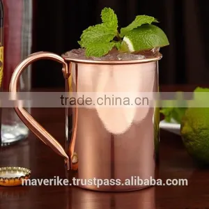 16 oz Solid Copper Moscow Mule Mug - Authentic Moscow Mule Mugs With Riveted Handle thumbnail-1