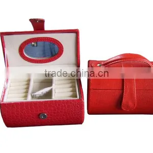 Fashionable Portable Jewelry Storage Box With Mirror thumbnail-1