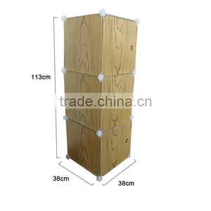 DIY Plastic 3 Cubes Bookcase With Door thumbnail-3