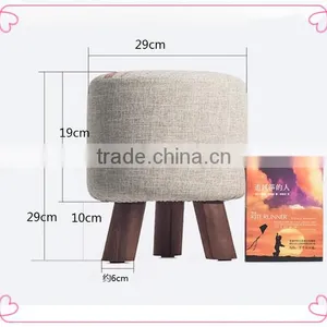 Trade Assurance Mini Cute Wooden Stools for Kids Linen Chair Wholesale thumbnail-2