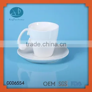 Coffee Cups With Saucer ,Good Qulity White Ceramic Tea Cup and Saucer Wholesale thumbnail-1